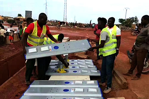 6-meter 100W solar integrated street light, lighti