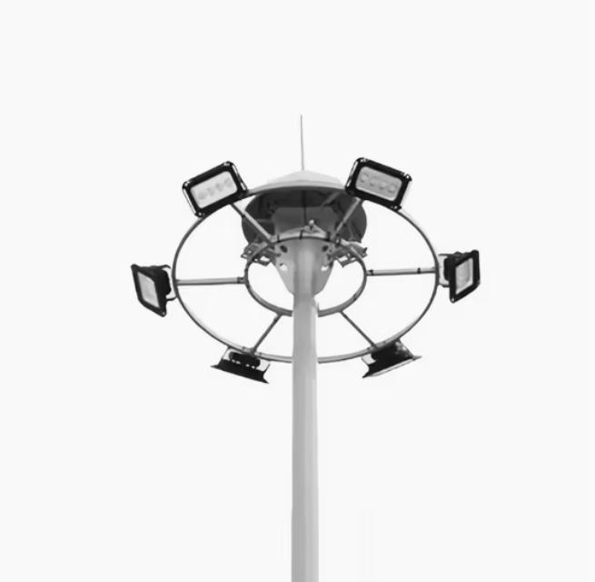 What material is used for the high mast poles?