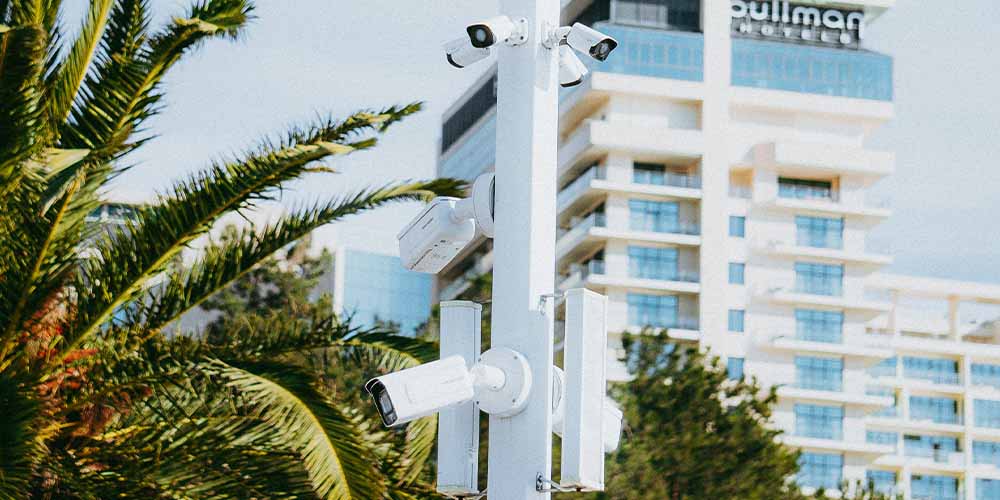 5G smart city pole integrating sensors communication modules and IoT devices