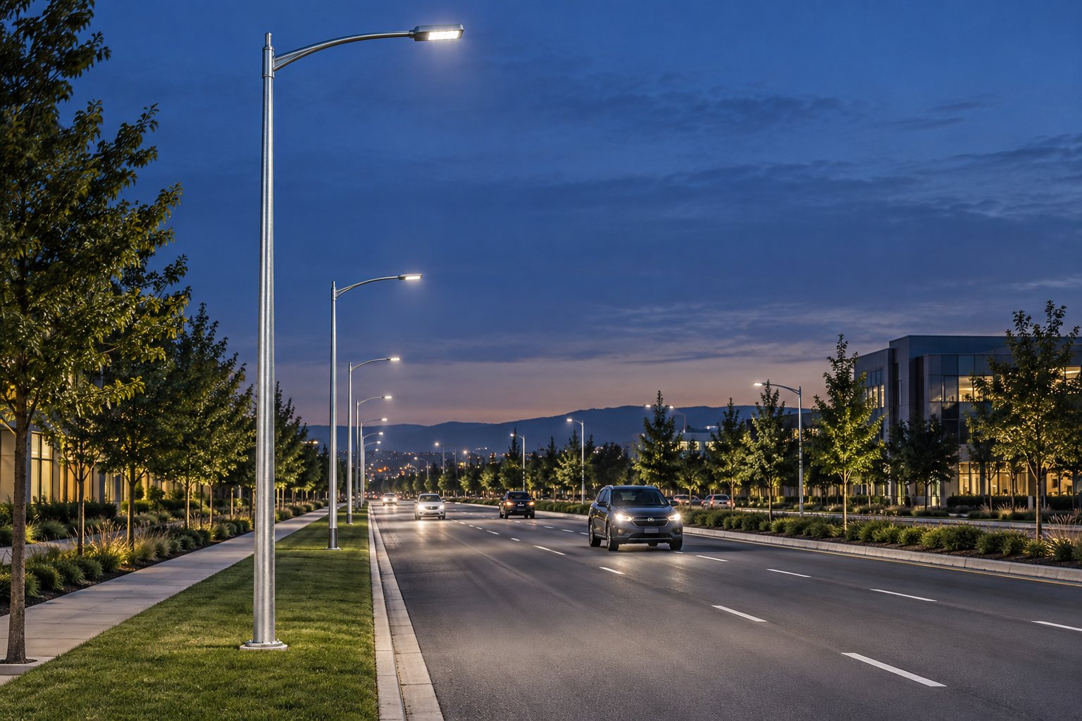 Round Tapered Galvanized Steel Light Pole for Road and Area Lighting