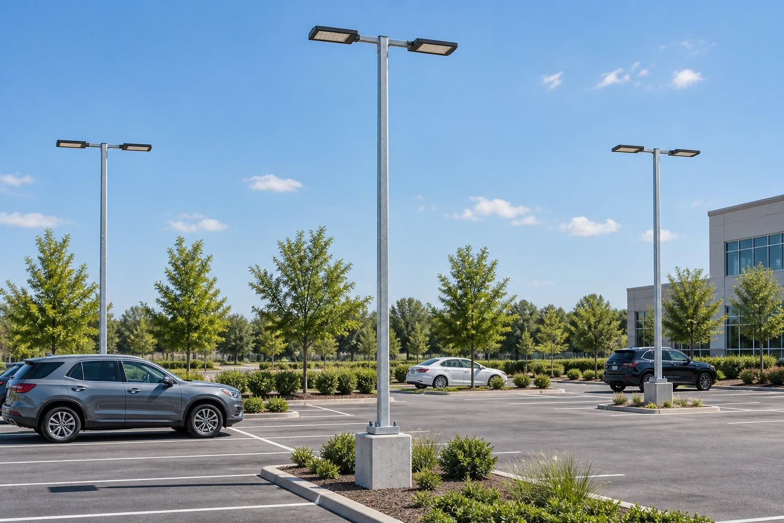 Galvanized Steel Parking Lot Light Pole for Area Lighting