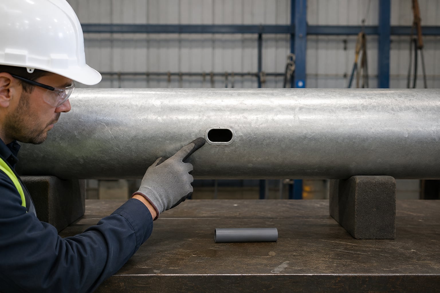Protected cable entry on direct burial galvanized pole