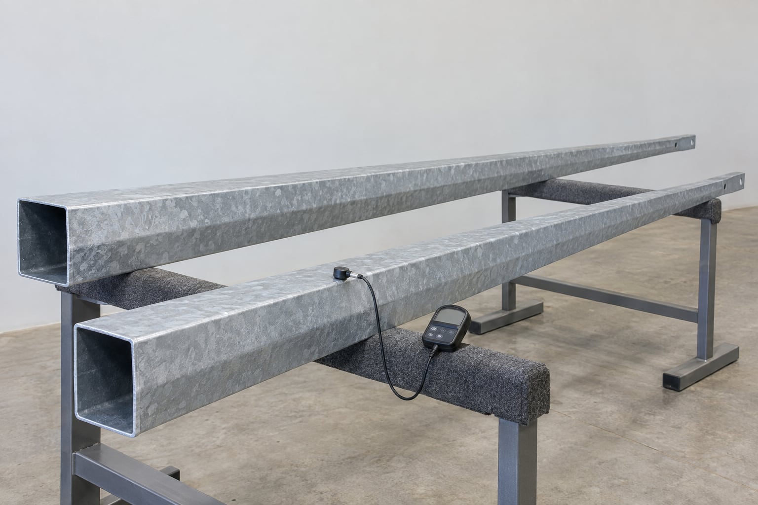 Coating thickness inspection on square tapered galvanized pole shafts