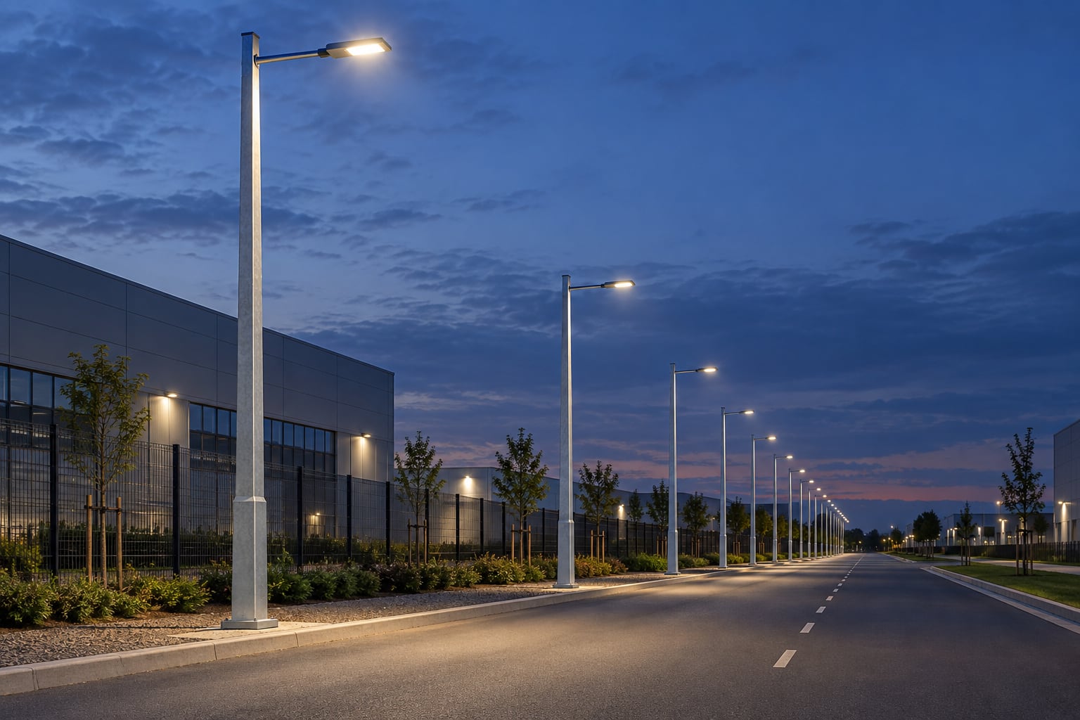 Square Tapered Galvanized Steel Light Pole for Area and Road Lighting