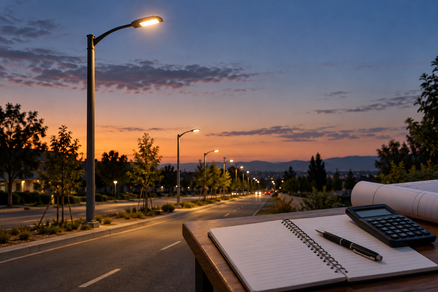 Street Light Electricity Use: Calculate kWh per Night